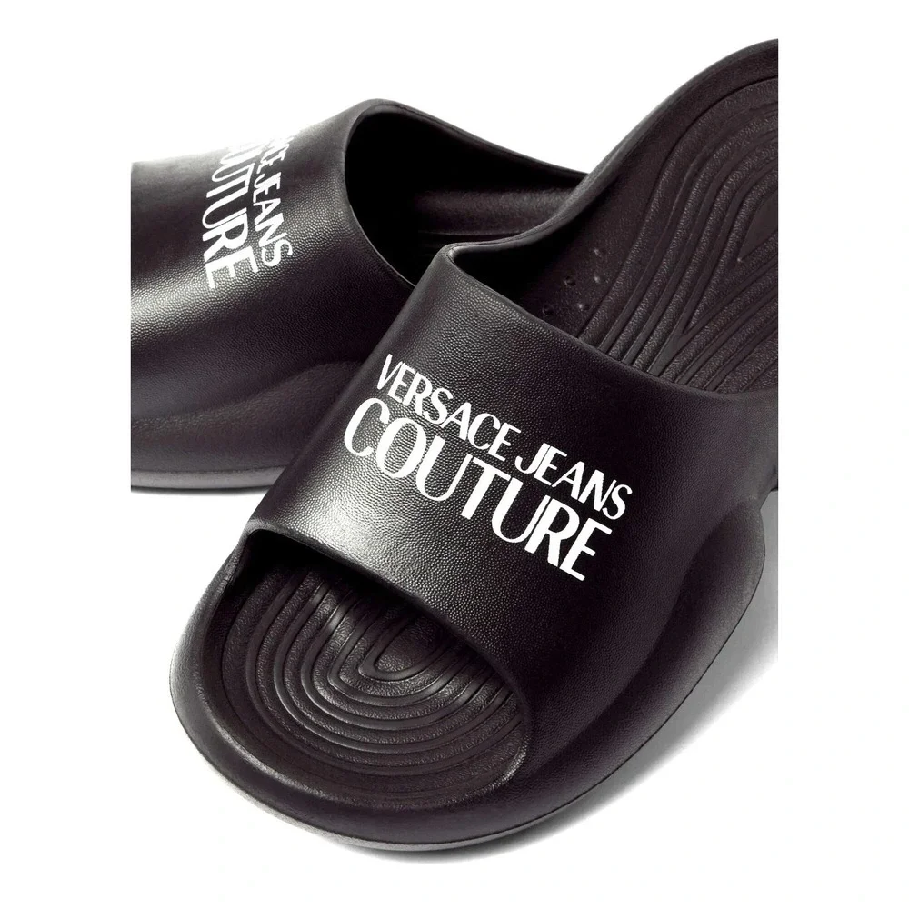 VERSACE JEANS COUTURE 'Tago Logo'‎ Slide Sandal Men's US 9-10 EU 42/43 Black NWT